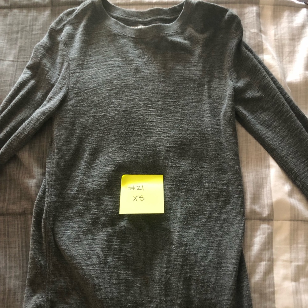 Grey waffle material long sleeve